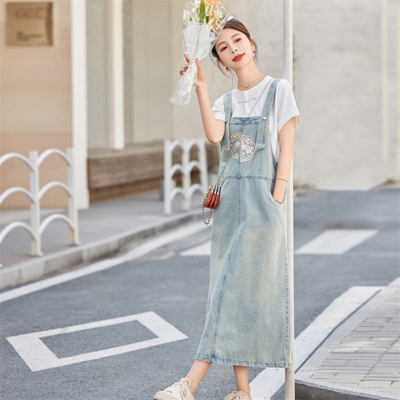 夏季牛仔背带裙套装女2025夏装新款连衣裙洋气减龄时尚两件套裙子,女装套装/套裙,慧尚依恋