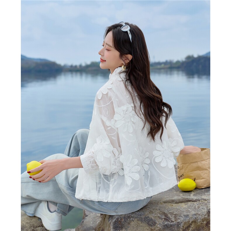 夏季新款女立体花朵防晒衣外套,女装防晒衣,可可小西