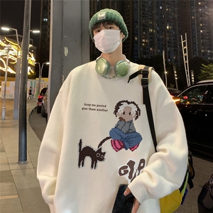 港风 23新款秋季时尚百搭宽松卡通印花套头毛衣TPM6841P40控68图片