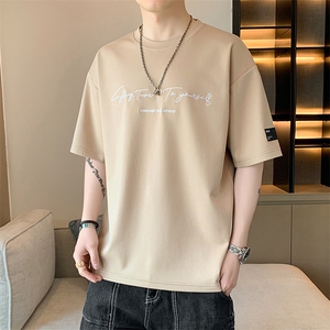 冰氧仿棉短袖店主风夏季休闲百搭字母印花男上衣TC3152-P22控48图片