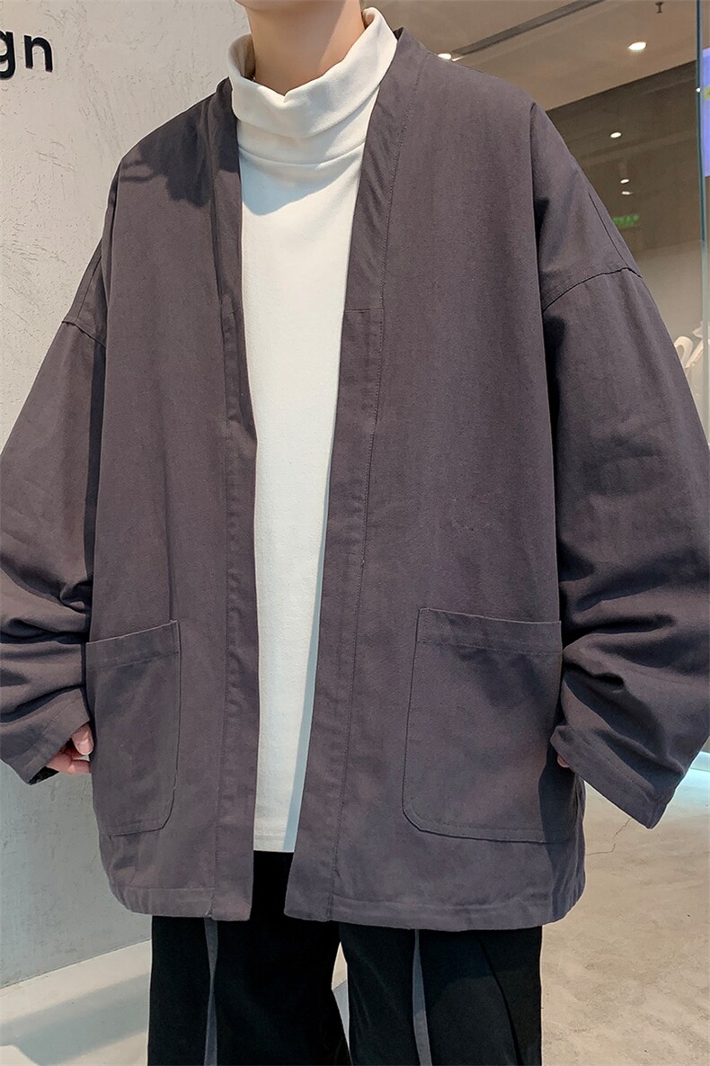 8XL-M特大码夹克男新中式道袍双面穿风夹克外套男JK1308P118,男装夹克,电商D206-1