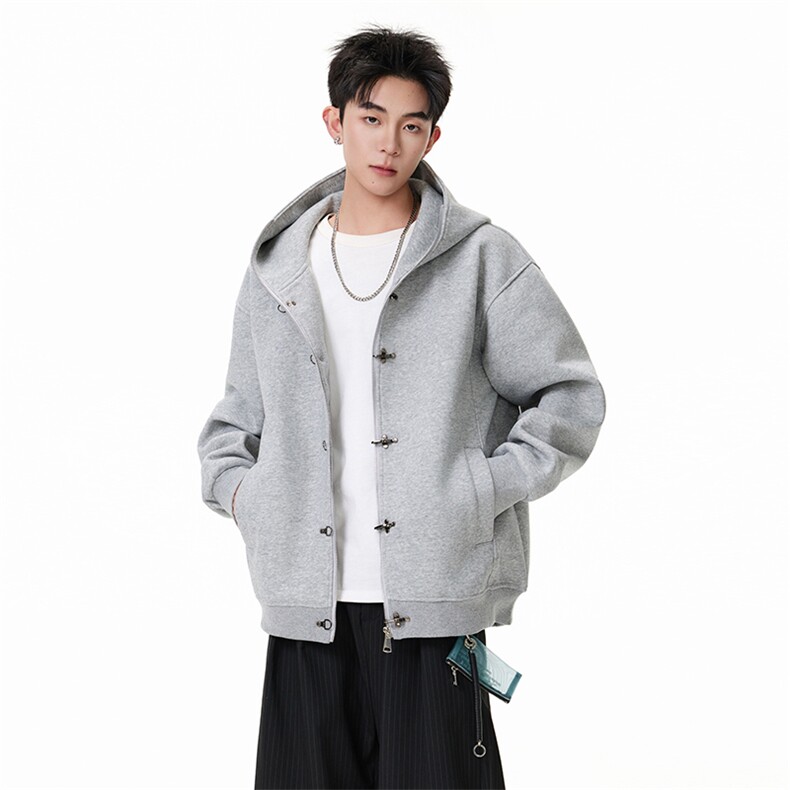 2026春款美式复古Cleanfit飞机扣设计感拉链卫衣AW002-P75-控129,男装卫衣,星座216(原A116)