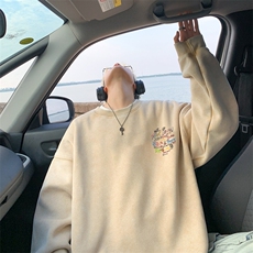 美式潮牌重磅水洗做旧圆领卫衣力推大码男XZ517A-2-Y7737-P58，男装卫衣，星座517A-2