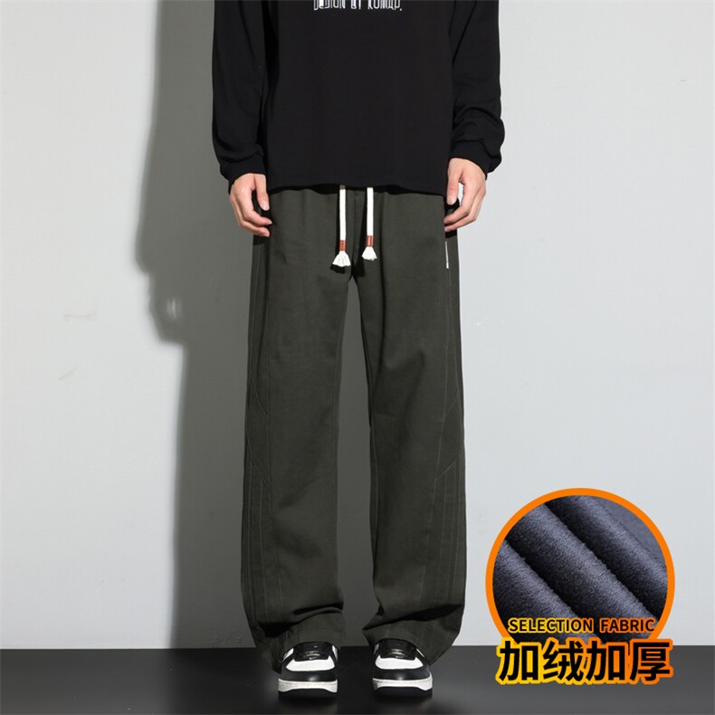 秋冬季纯棉简约男士美式潮牌加厚保暖休闲裤子J8030-P45/加绒P55,男装棉衣,星座509