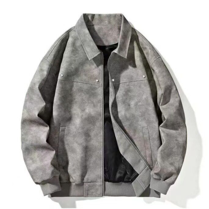 潮美拉德扎染皮衣夹克男女情侣款两件套2025春秋棒球服pu外套，男装皮衣，星座1210-1