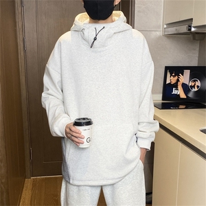 二开W9807-特P53秋季新款痞帅潮牌美式复古重磅宽松立领连帽外套图片