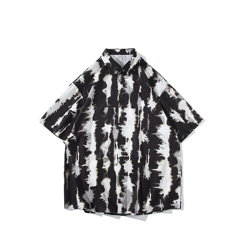 精品花衬衫男短袖夏季痞帅休闲上衣服外套翻领大码衬衣男A012P25,男装衬衫,电商A012