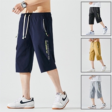 2025夏季新款男士七分裤时尚休闲马裤潮流男裤子KZ1076-P28，男装休闲裤，星座217-4