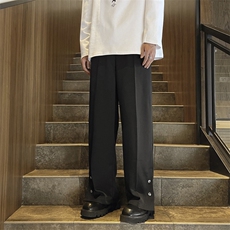 秋季日系复古慵懒风直筒休闲裤男新款高街潮牌阔腿长裤K7302-P39，男装休闲裤，星座512-3