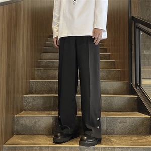 秋季日系复古慵懒风直筒休闲裤男新款高街潮牌阔腿长裤 K7302-P39图片