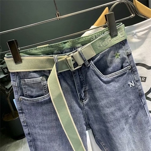 1506-1/KT1001/P56牛仔裤男新款直筒宽松潮休闲长裤男款弹力百搭图片