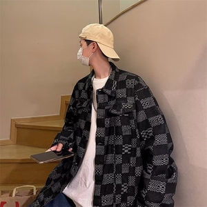 2023秋季新款港风提花牛仔夹克外套外穿宽松牛仔服 W3541-P58图片