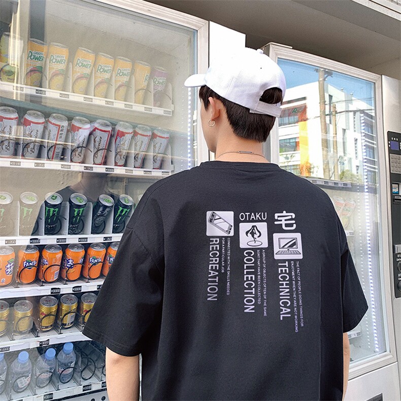 714-1-1096男新款时尚港风体恤短袖高品质纯棉T恤x新，男装T恤，星座714-1