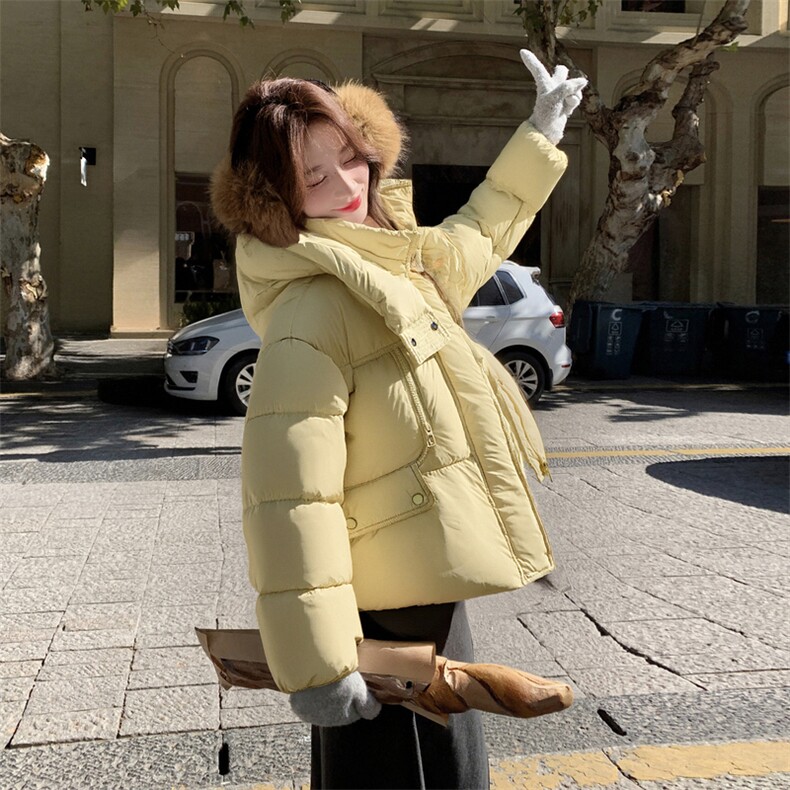 现货新款韩东大门加厚保暖羽绒服百搭连帽面包服女装外套女,女装羽绒服,2B114