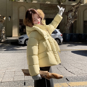 现货新款韩东大门加厚保暖羽绒服百搭连帽面包服女装外套女图片