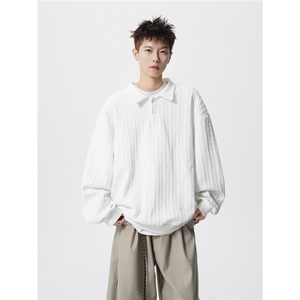 TWY27特P38控68polo圆领条纹情侣卫衣宽松外套男97聚酯纤维 3氨纶图片
