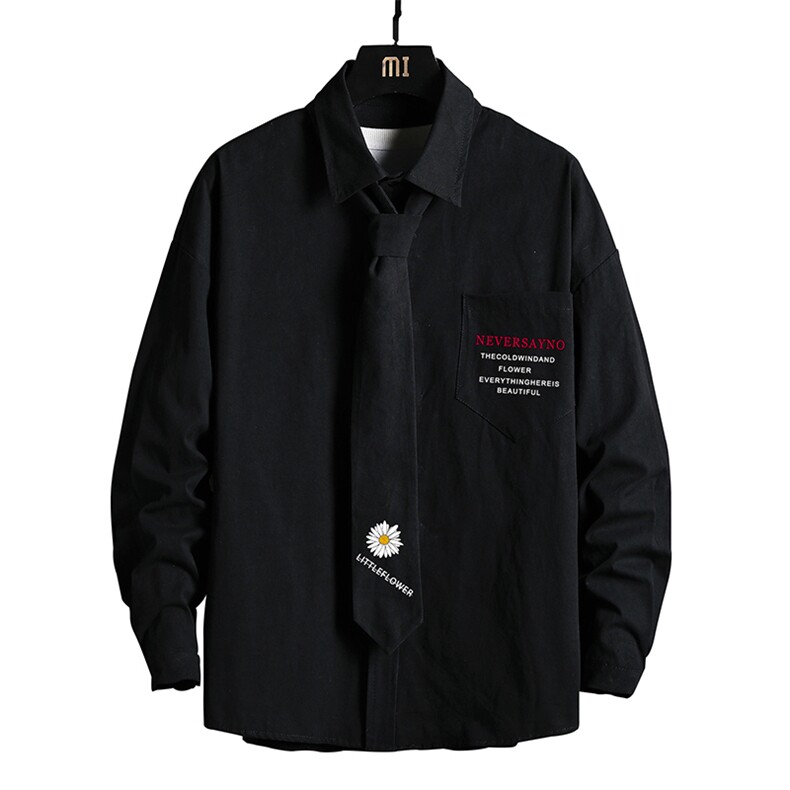 LC42110-P45痞帅领带长袖衬衫男士大码dk制服男jk衬衣男网格挂拍,男装衬衫,电商A040A