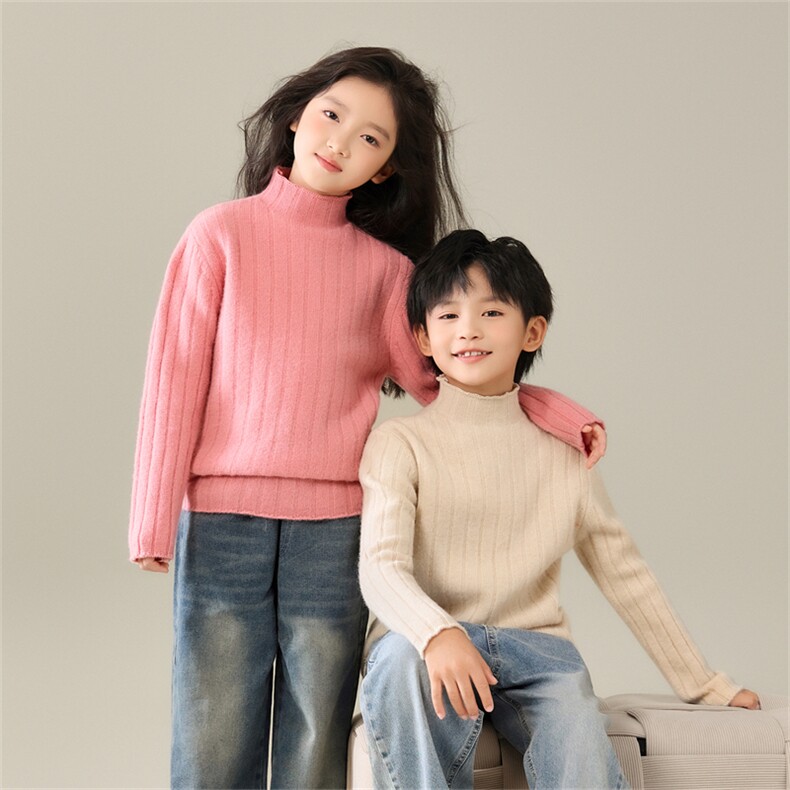 2025秋冬新款女羊绒衫100%纯羊绒高领简约套衫纯色简约羊绒打底衫,童装儿童羊毛衫,暖钟情羊绒