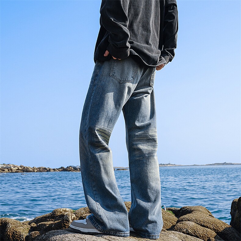A408-24K60849-P55-X79-M-3XL美式复古休闲春季直筒水洗牛仔裤,男装休闲裤,电商A408