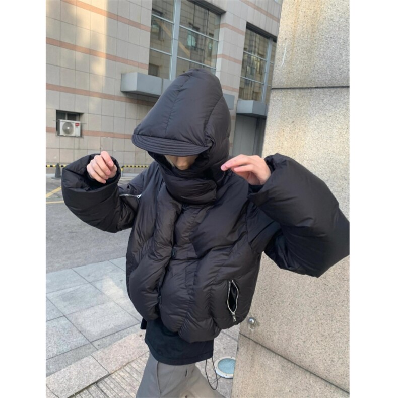 （现货）美式复古连帽棉服cleanfit解构风多拉链棉衣自制，男装棉衣，星座910A