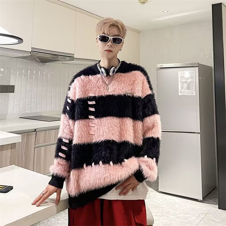 美式圆领毛衣男慵懒风休闲针织衫M5625P65,男装针织衫/毛衣,星座1116-2