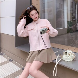 春装新款 设计感美式粉色短款外套2C153-8937-P155K248图片