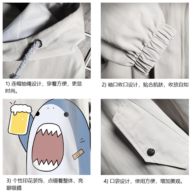 JK41137-P85加棉款-P115纯棉连帽夹克男士大码工装夹克男网格,男装夹克,电商A040A