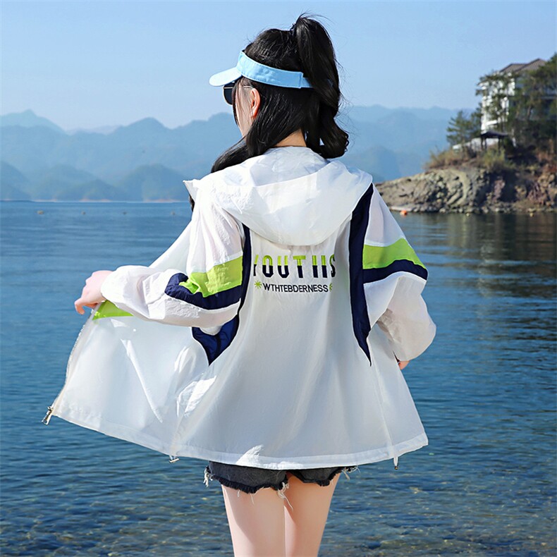 超薄防晒衣女2023夏季新款小个子透气拼接长袖户外防晒服女款外套，女装防晒衣，浙宝281