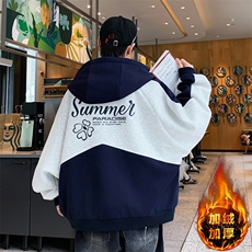 美式开衫秋冬季外套男宽松潮流帅气加绒加厚夹克冬A436-6802-P90，男装夹克，电商A436