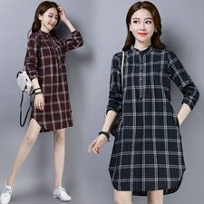 衬衫格子百搭时尚长款长袖2021年春季潮流，女装衬衫，小林双子