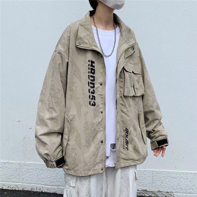 秋季新款日系古着口袋机能风迷彩宽松外套工装双层夹克JK14P55,男装夹克,星座1116-2