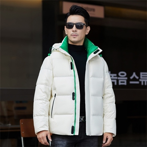 冬季白鸭绒加厚羽绒服短款中青年休闲保暖简约防寒潮服外套男装图片
