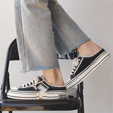 夏季新款乞丐鞋男半托板鞋百搭男鞋小众设计帆布鞋男拖鞋，男鞋拖鞋，电商A223