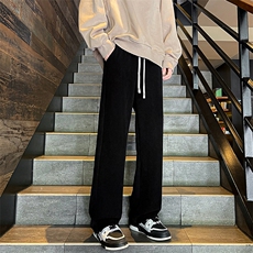 8XL-M羊羔绒阔腿裤男秋冬雪尼尔加绒加厚保暖灯芯绒裤P65，男装休闲裤，电商D206-1