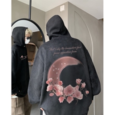 XZ809A/JPLM805/P65/控78/加绒P75/控88重磅麂皮绒印花连帽卫衣，男装卫衣，星座809A(原222-1)