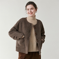 高级感双面羊毛大衣女装双面呢2025秋冬新款韩版宽松羊毛外套，女装双面呢大衣，优远毛呢大衣