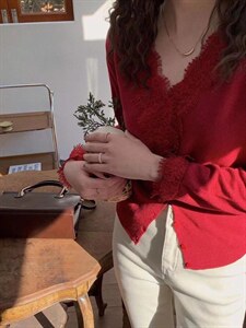 细针织毛衣图片