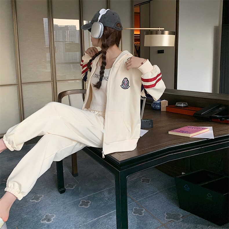 减龄洋气卫衣时尚两件套女小个子2025春秋新款韩版休闲运动服套装,女装套装/套裙,2C187
