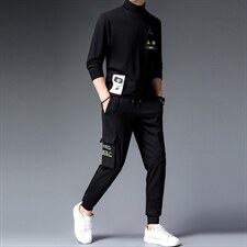 CA9855钱塘2020-2秋冬季新款时尚休闲帅气中青年男士套装P160，男装休闲套装，钱塘207-2