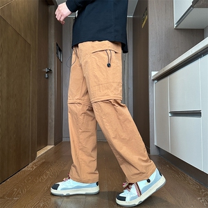 港风高品质休闲裤男裤宽松可拆卸休闲裤抽绳冰丝裤MYK24-9816-P50图片
