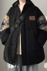 2024冬季新款港风大皂大码绣花小熊棉衣M-5XHM23927-特P105，男装棉衣，电商A022
