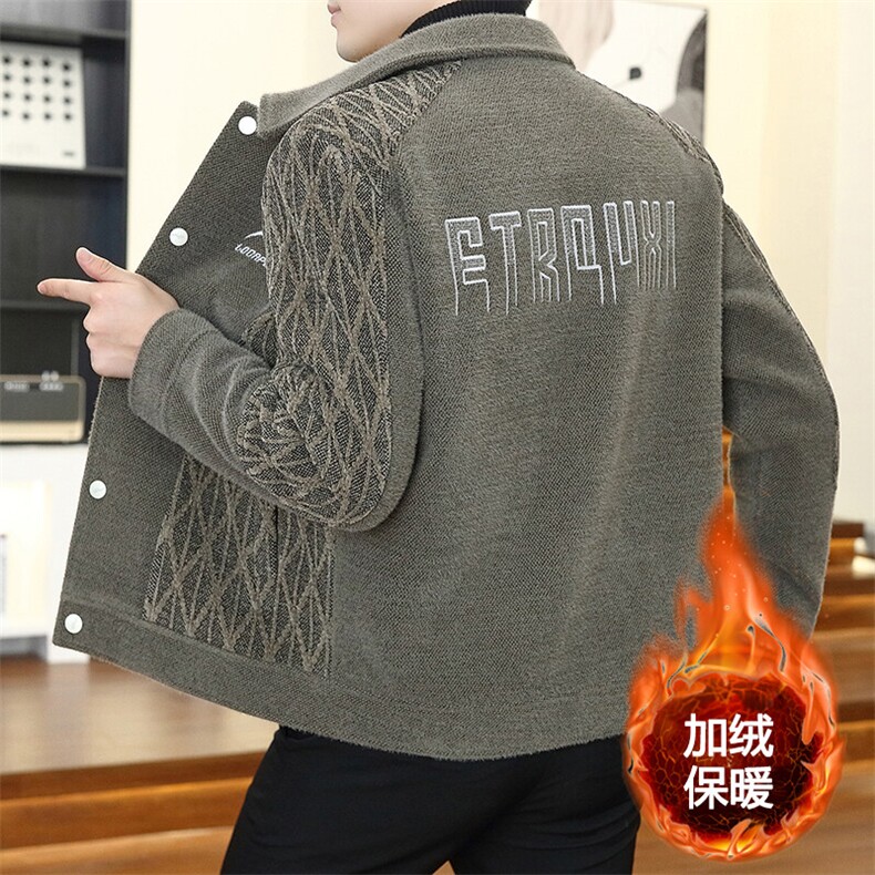 新款男士冬季加厚加棉短款翻领潮流修身毛呢外套加棉D17P145控228,女装短外套,电商B226-2（原B217-2）