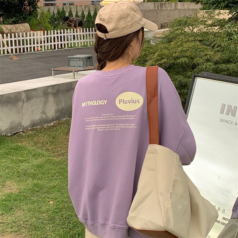 秋新款韩版宽松长袖百搭字母印花卫衣女E647-P40,男装卫衣,星座911-2(原星座613-2）