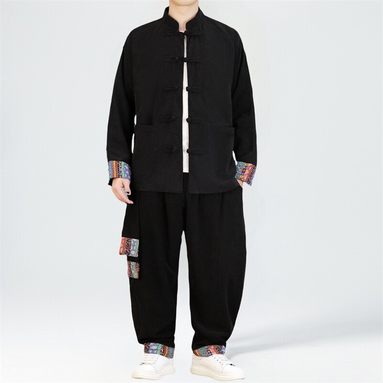 男士外套灯芯绒夹克套装盘扣立领风XZ1512-2502套装-P130,男装夹克,星座1512