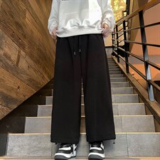 秋季新款港风日系复古oversize双面摇粒绒阔腿休闲裤ZK3786-P35，男装休闲裤，星座313A(原308A-2)