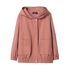 短外套女2021春秋装新款女装时尚休闲连帽春秋女士风衣外套，女装短外套，依恋蒂丝