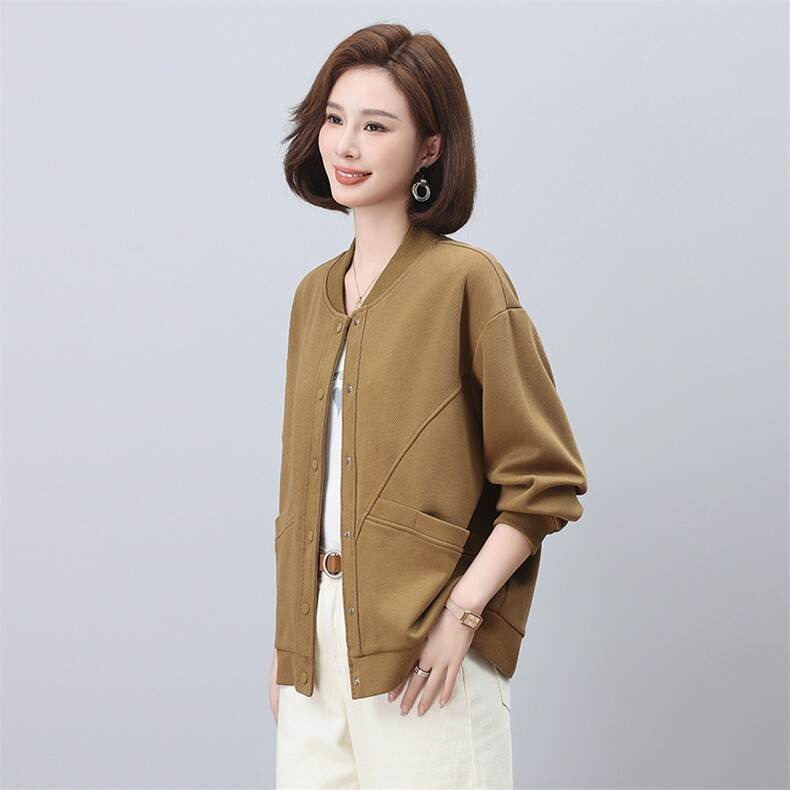 春季新款宽松显瘦纯色短外套女韩版百搭休闲上衣图片