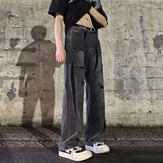 2026春季新款港风外景大码个性高街牛仔裤子M-5XGK23152-P60，男装牛仔裤，电商A022