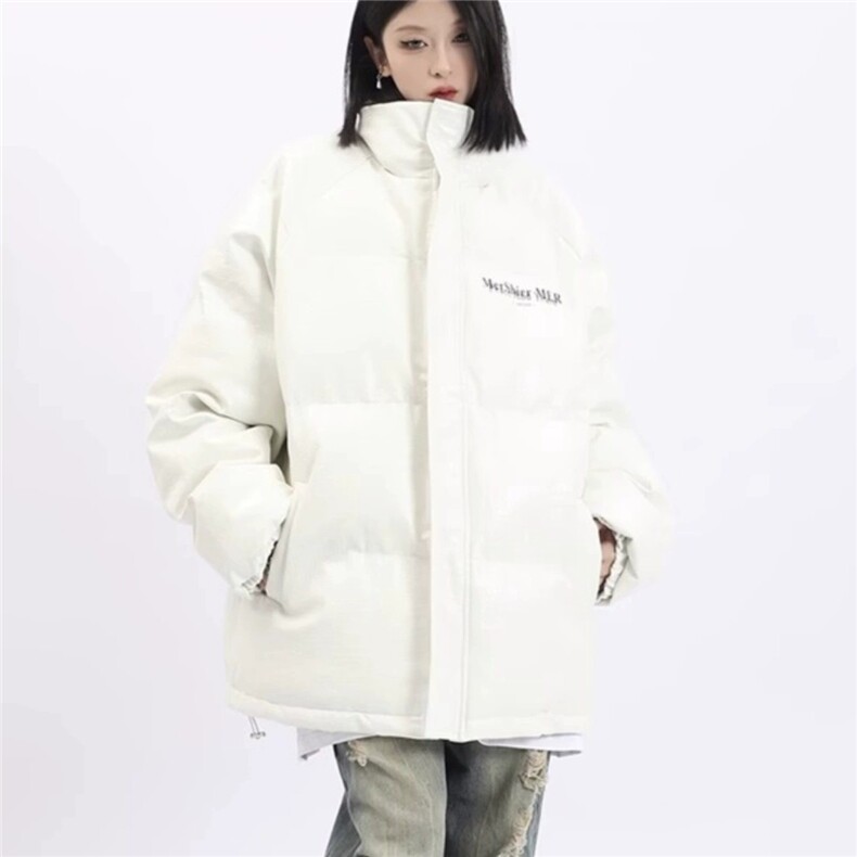 美式街头立领鳄鱼纹PU皮棉服外套女冬季保暖ins潮宽松面包服棉衣,男装棉衣,星座1210-1