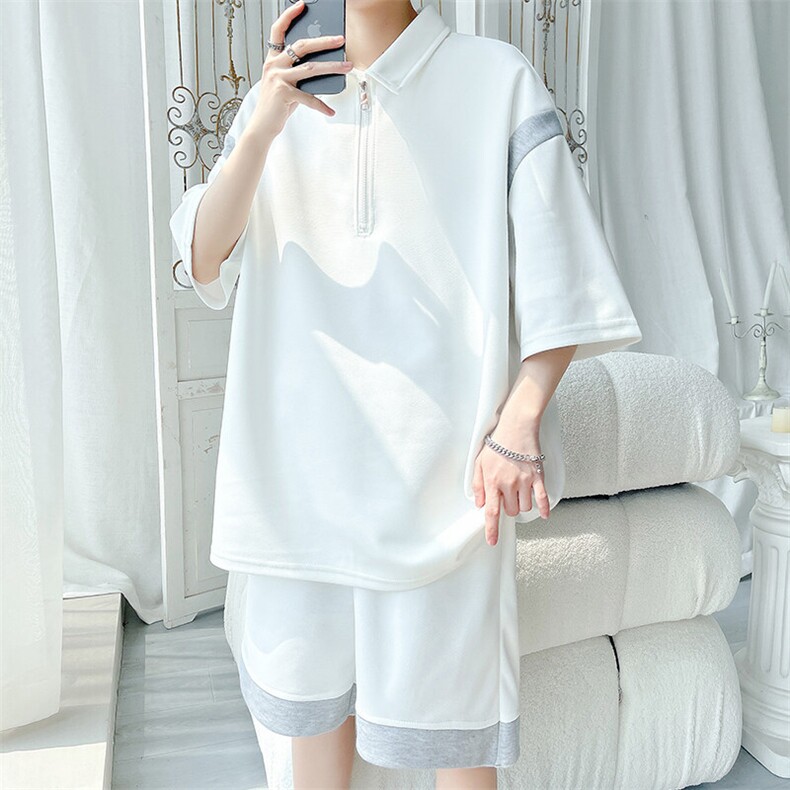 拼接polo衫套装大码情侣T3611特P30控58/DK8602特P25控48，男装休闲套装，电商A007